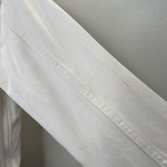 H&M Denim Jean Jacket White S Women Button Front Pockets Trucker Cowgirl Coastal - Picture 7 of 9